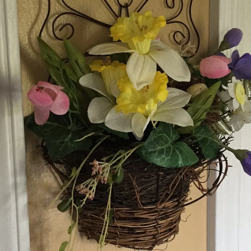 Butterfly spring floral basket